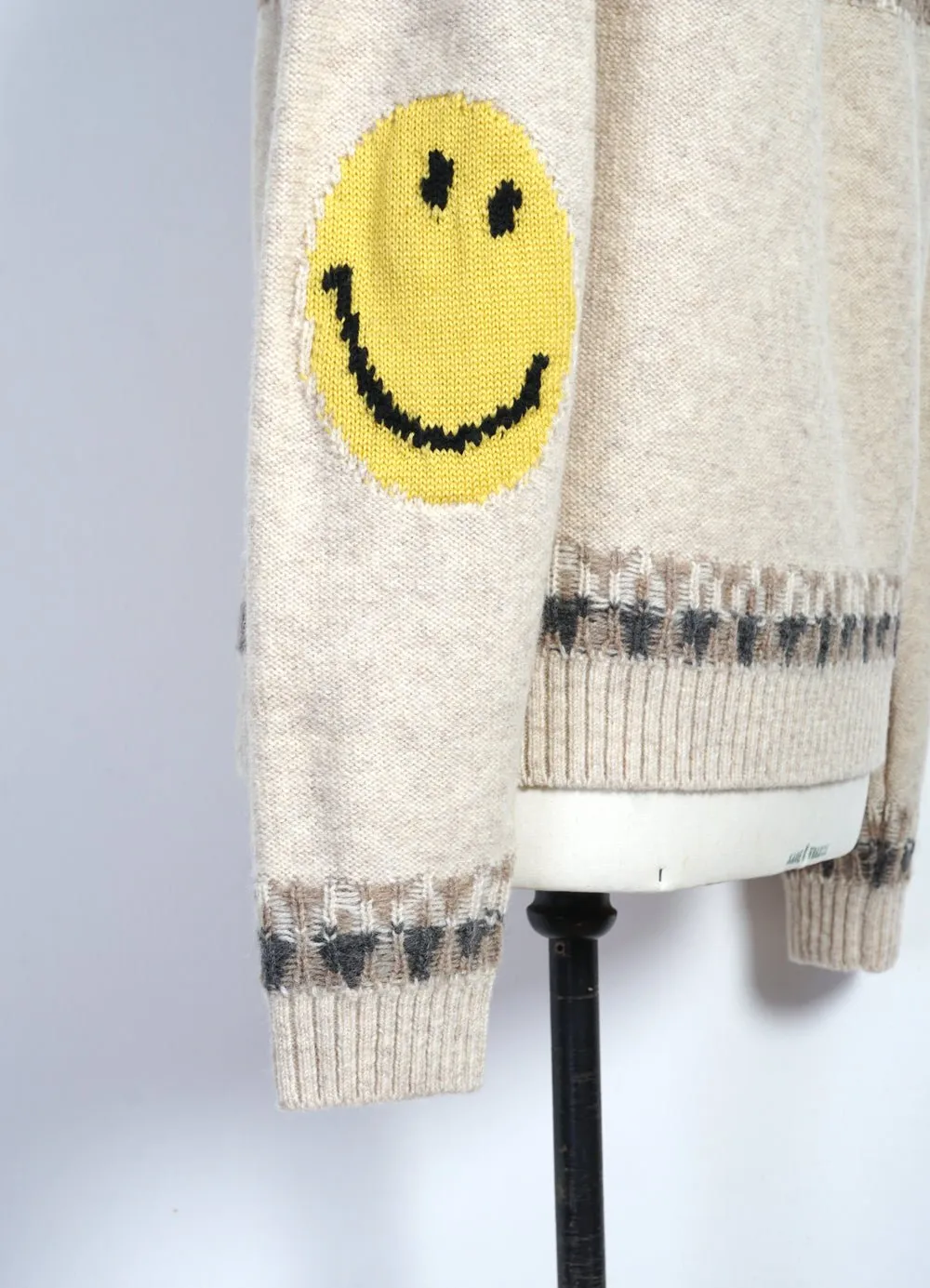 NORDIC SMILIE | Wool-Jacquard Crewneck Sweater | Ecru sold by Hansen Garments product image thumbnail 4