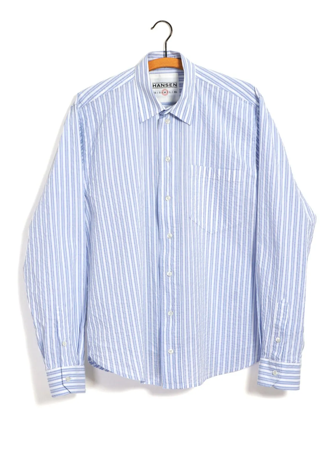RAYMOND | Relaxed Classic Shirt | Big Blue Stripes sold by Hansen Garments