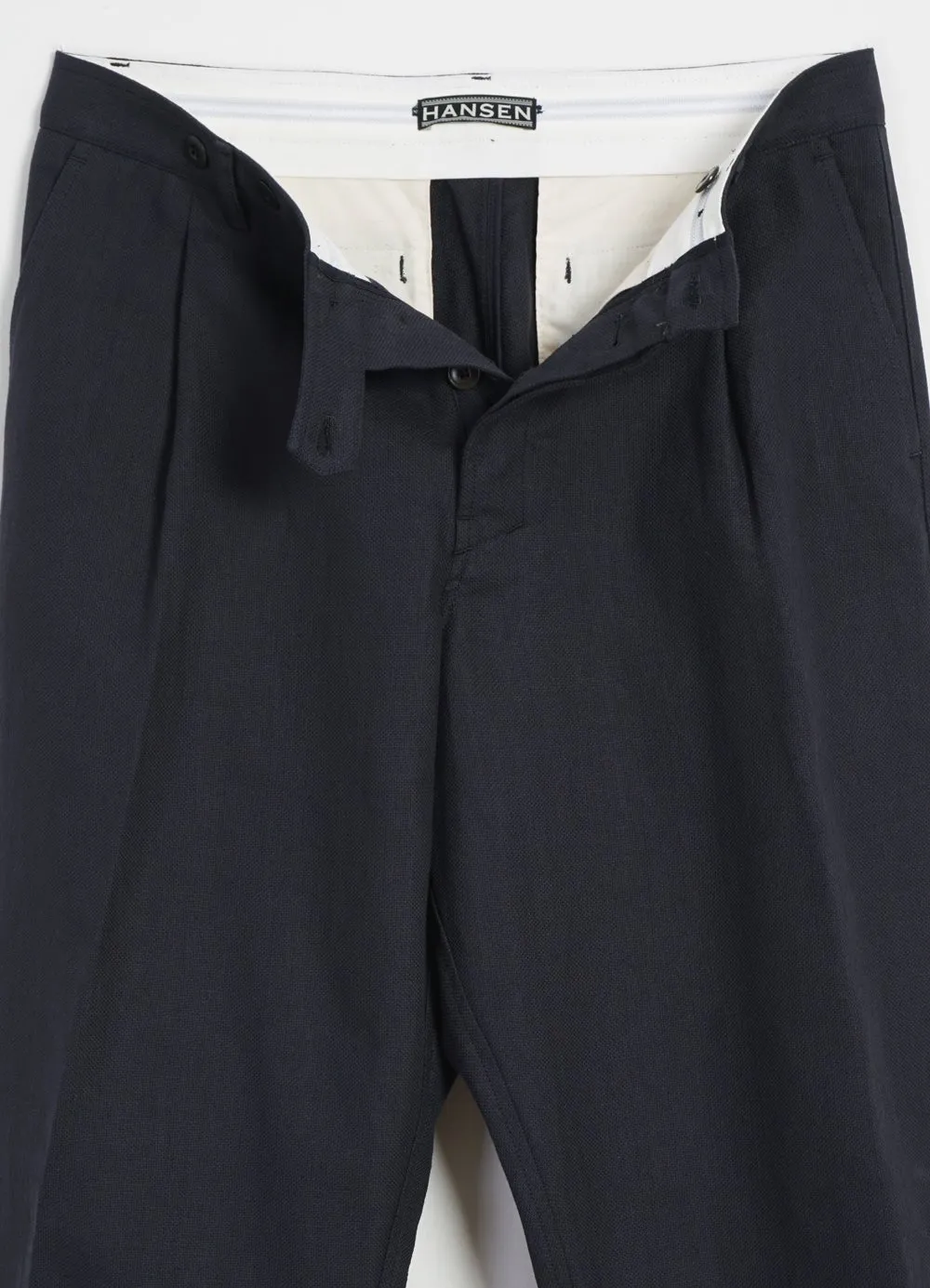SUNE | Pleated Wide Cut Trousers | Dark Blue sold by Hansen Garments product image thumbnail 5