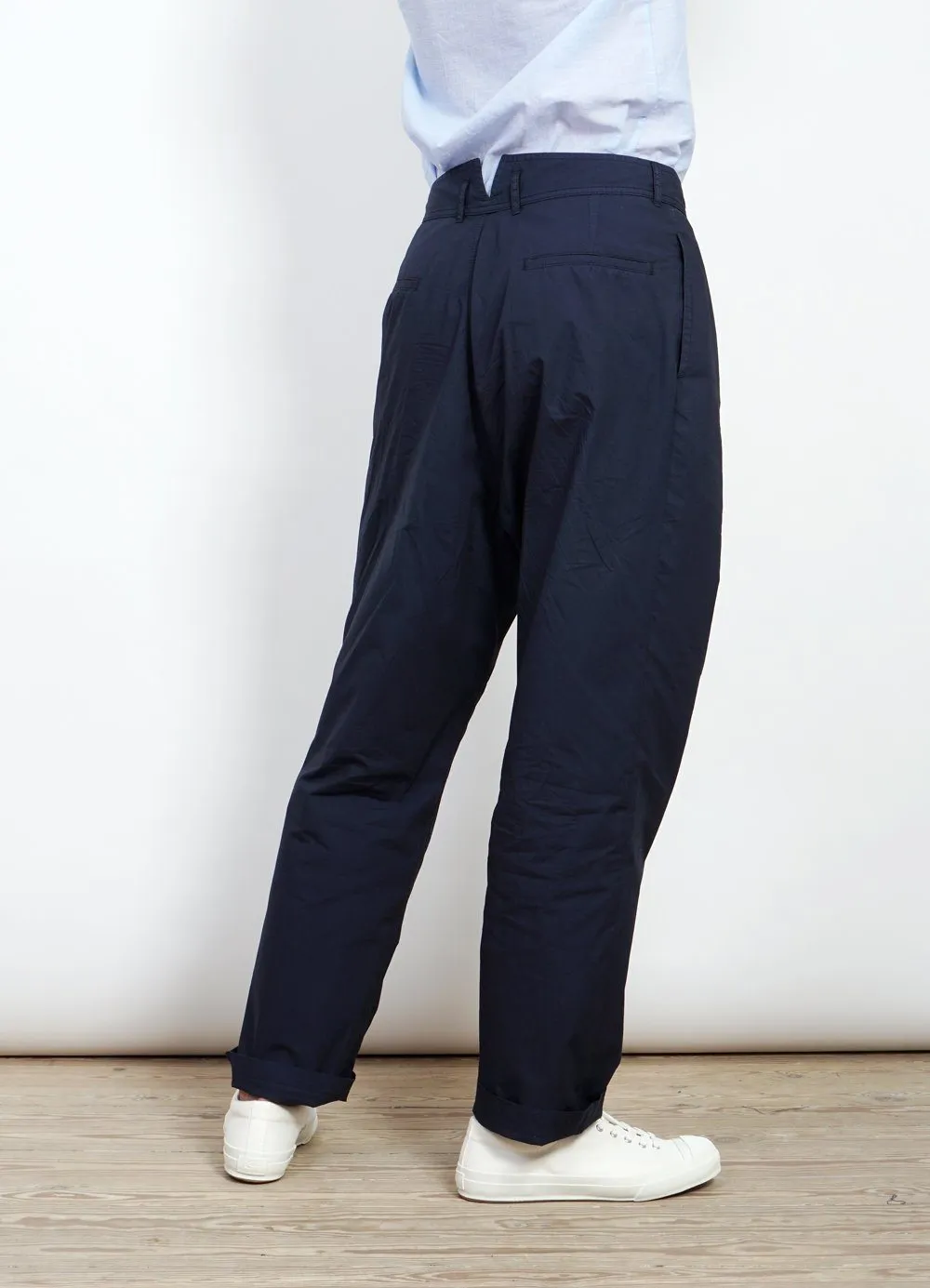 EIGIL | Light Wide Cut Summer Trousers | Navy sold by Hansen Garments product image thumbnail 5