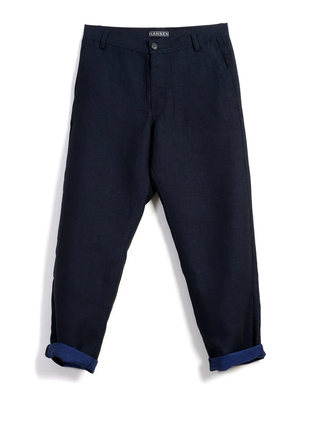 KEN | Wide Cut Trousers| 3-Tone Blue sold by Hansen Garments