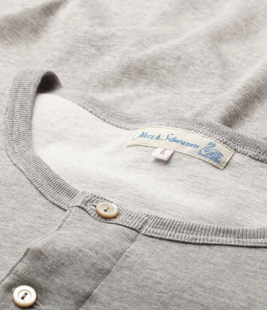 HENLEY | Organic Long Sleeve T-Shirt | Grey Melange sold by Hansen Garments product image thumbnail 2