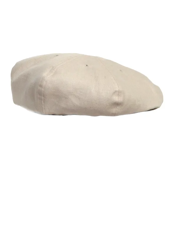 Linen Herringbone Beret | Light Beige made by Cableami