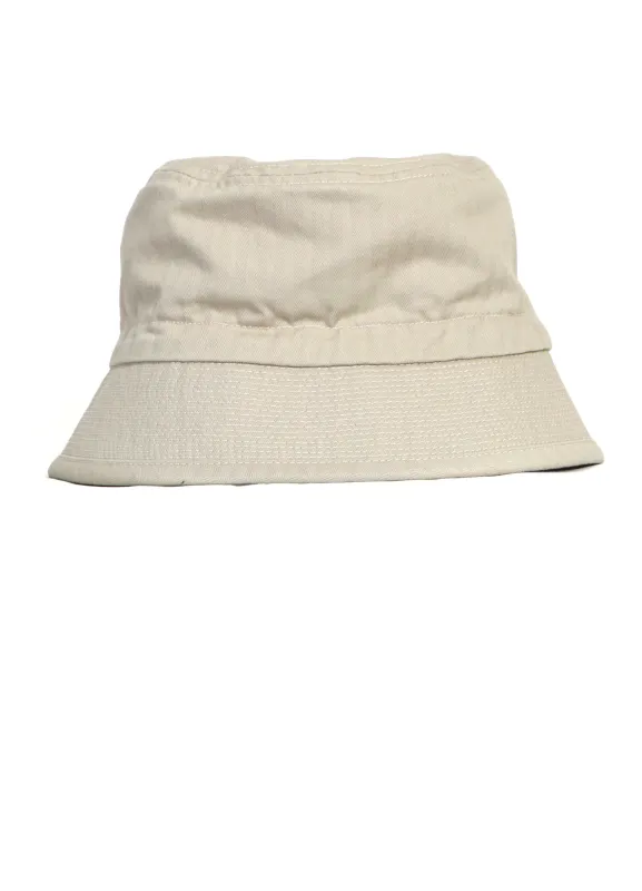 Cotton Herringbone Bucket Hat | Ivory sold by Hansen Garments