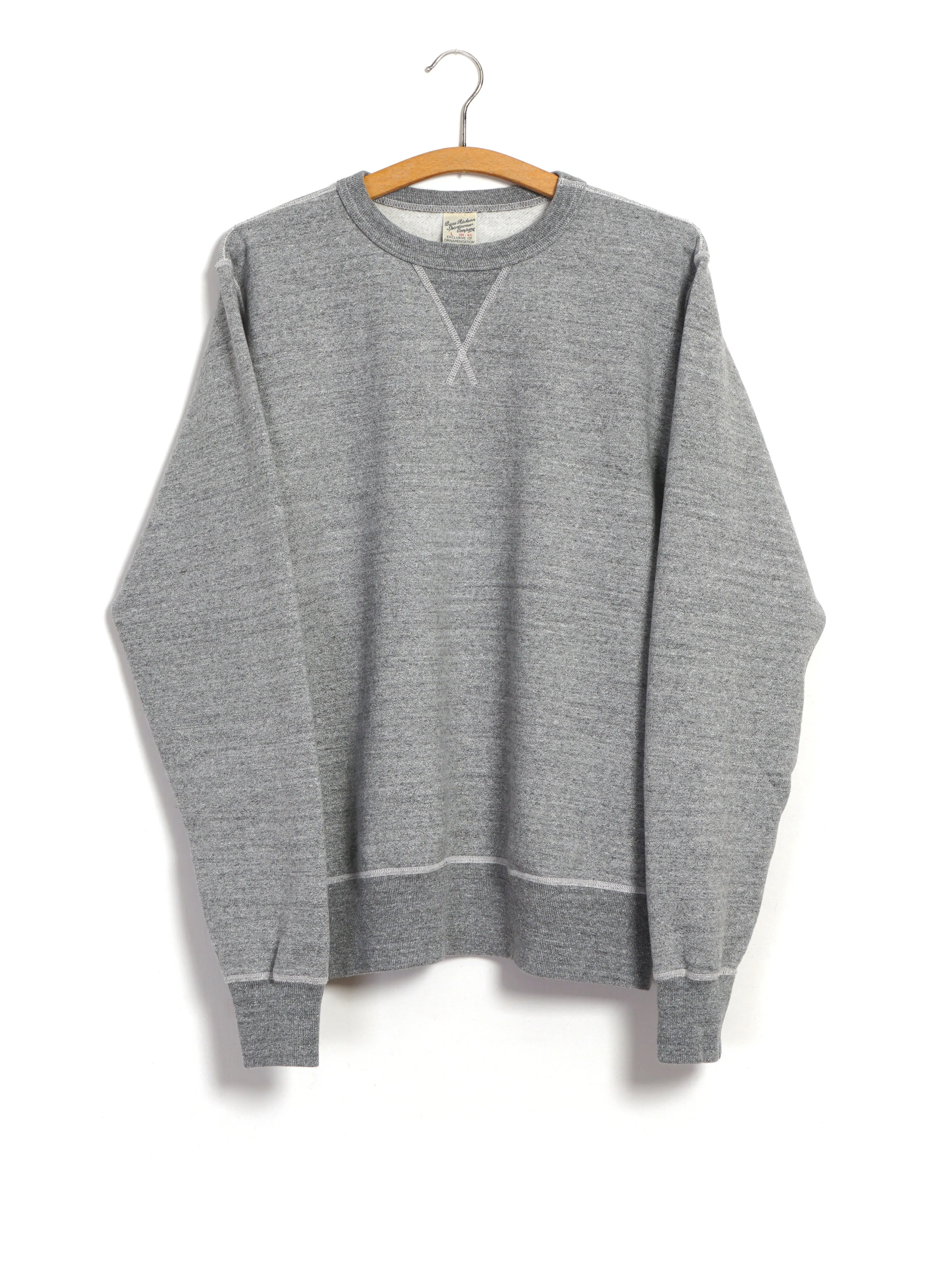 SET-IN CREW NECK SWEATSHIRT | Heather Grey sold by Hansen Garments