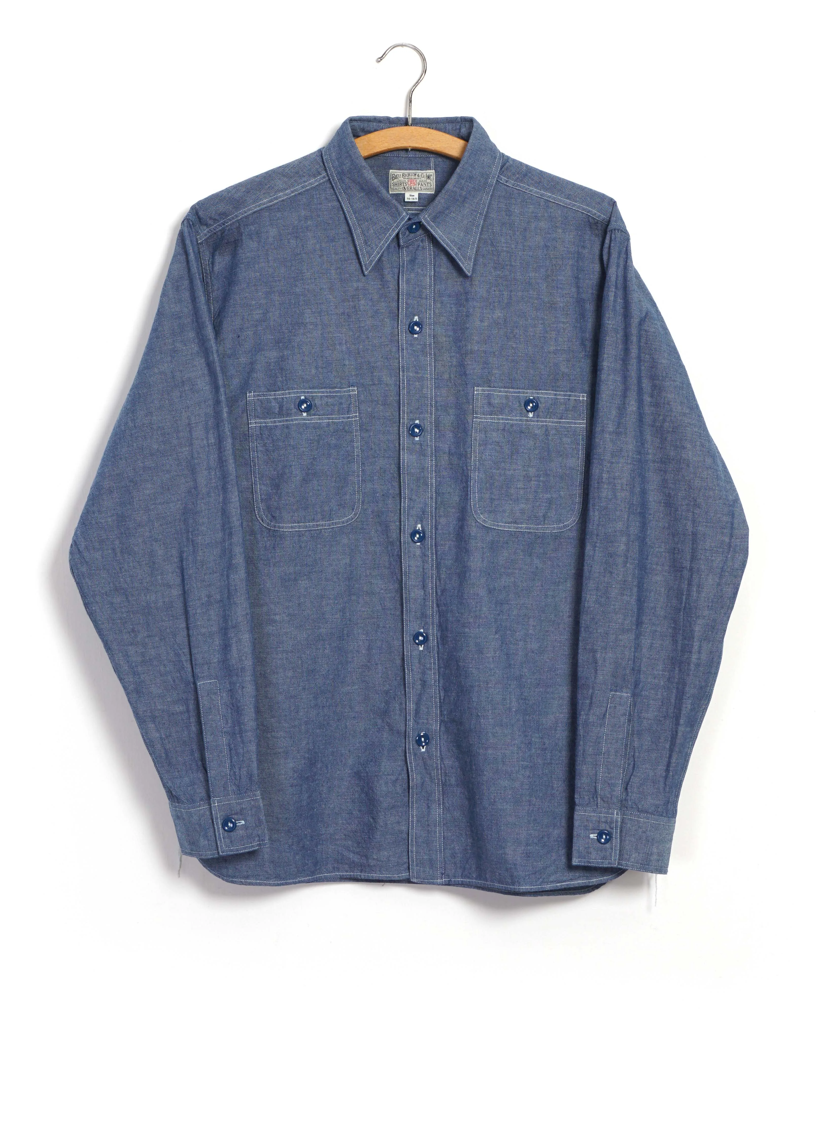 CHAMBRAY WORK SHIRT | Blue sold by Hansen Garments