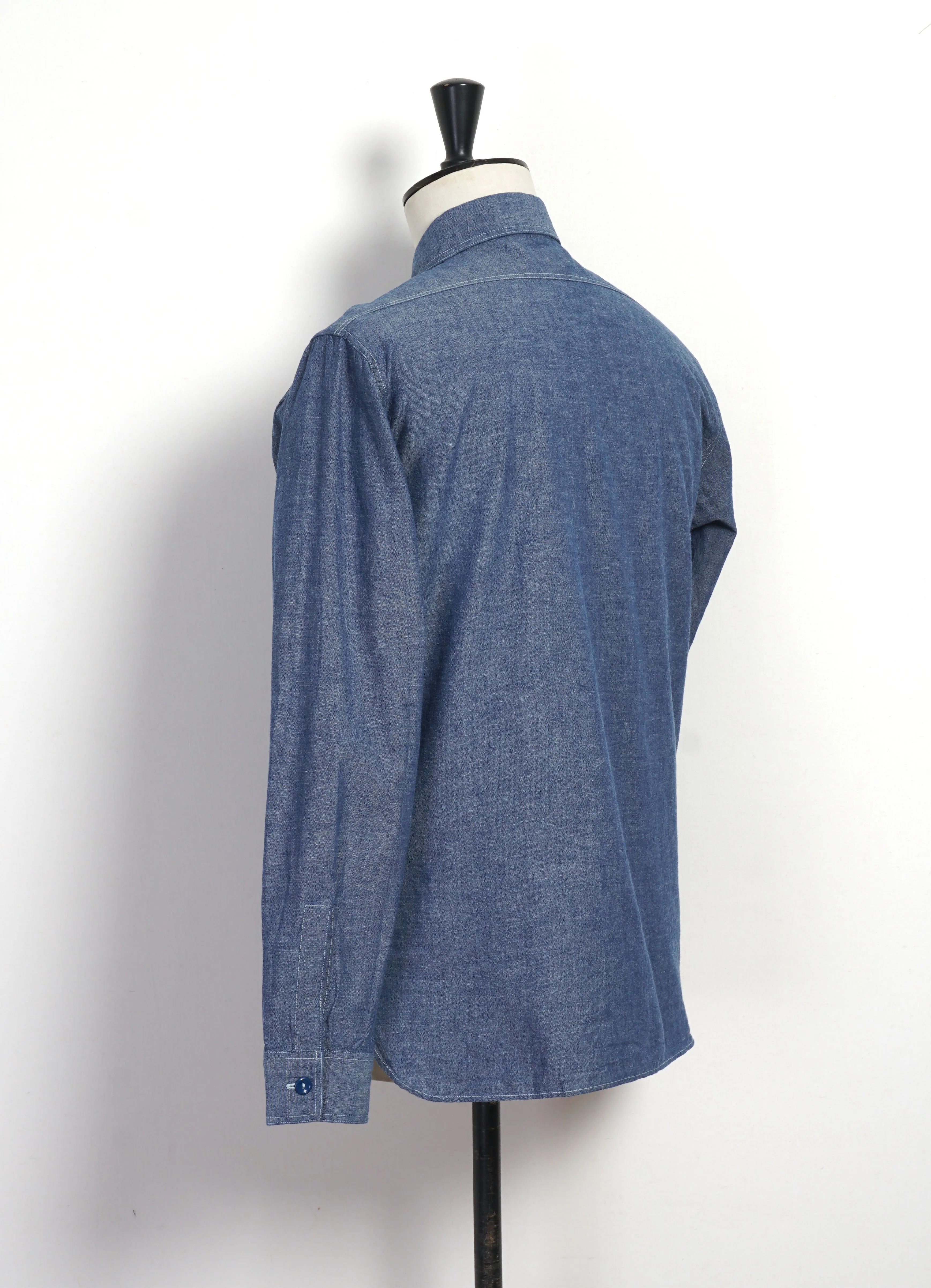 CHAMBRAY WORK SHIRT | Blue sold by Hansen Garments product image thumbnail 3