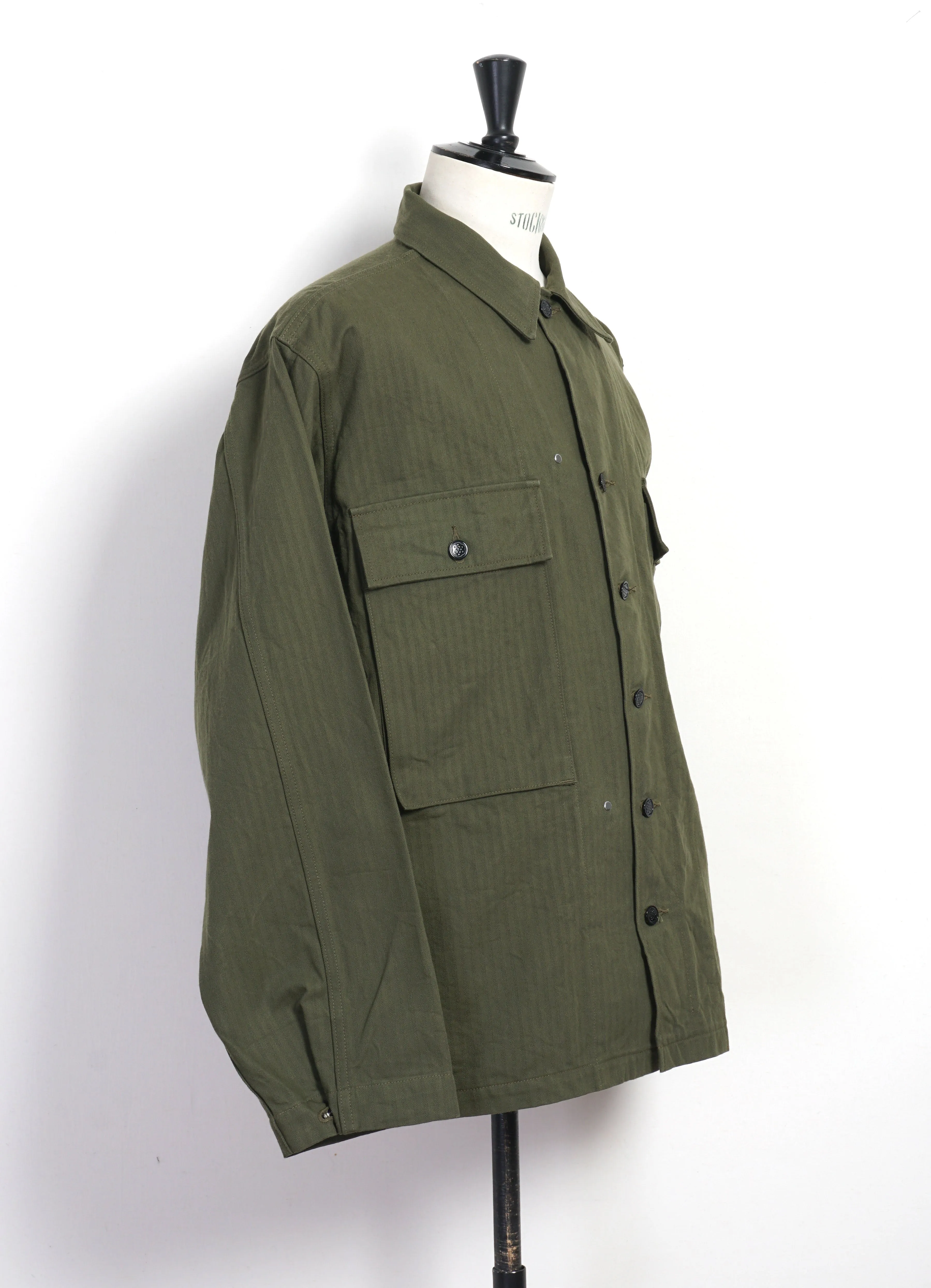 HERRINGBONE TWILL JACKET | Olive sold by Hansen Garments product image thumbnail 2