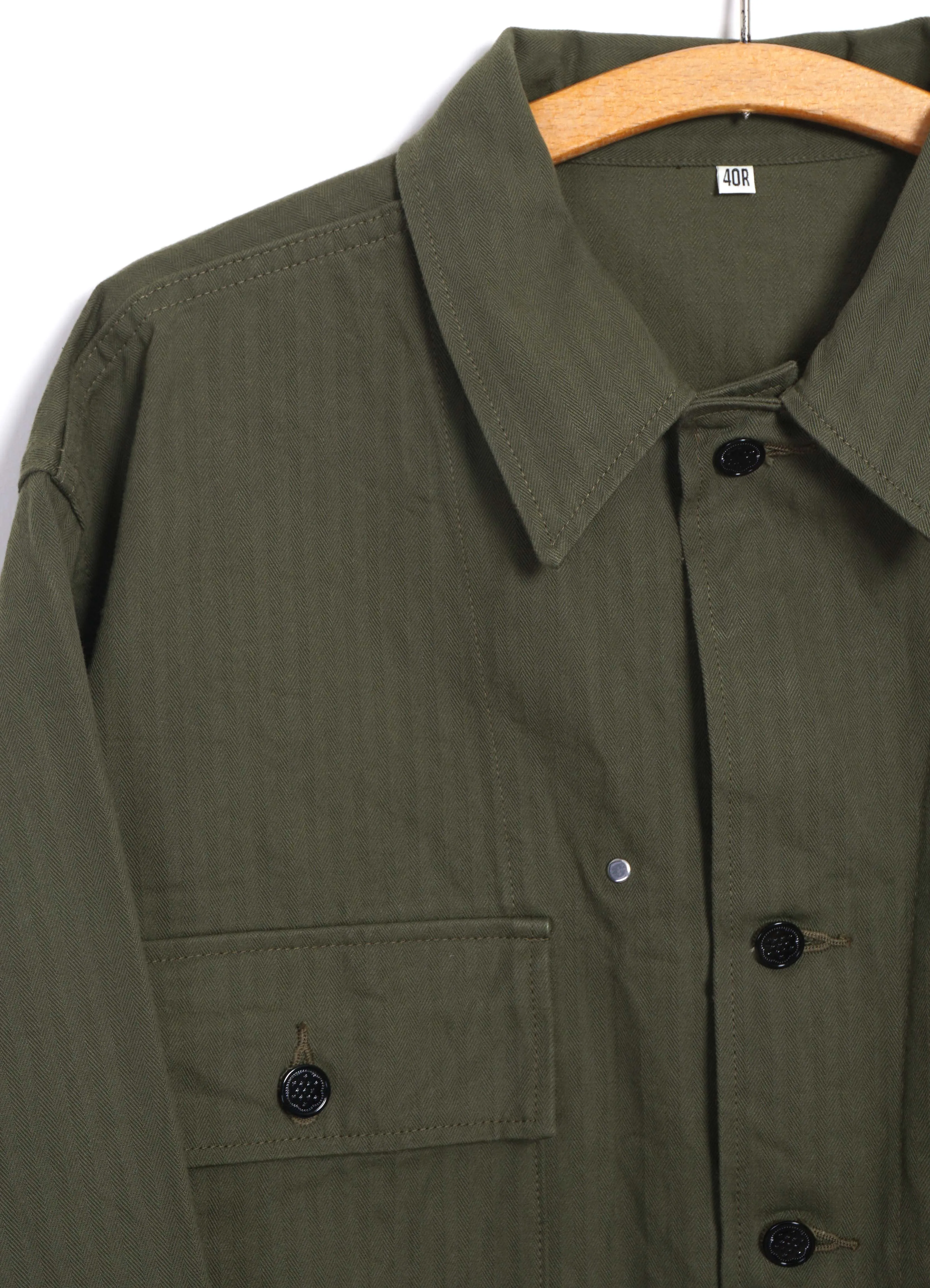 HERRINGBONE TWILL JACKET | Olive sold by Hansen Garments product image thumbnail 4