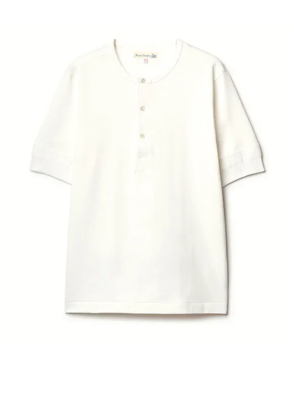 GOOD ORIGINALS | Loopwheeled Short Sleeve Henley | White made by Merz B. Schwanen