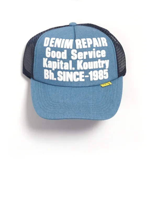 DENIM REPAIR SERVICE | Denim Trucker Cap | Navy made by Kapital