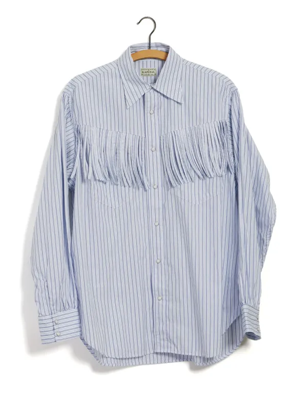 HUSKY | Fringed Western Shirt | Blue/White made by Kapital