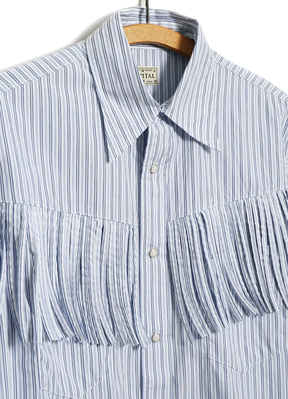 HUSKY | Fringed Western Shirt | Blue/White sold by Hansen Garments product image thumbnail 2