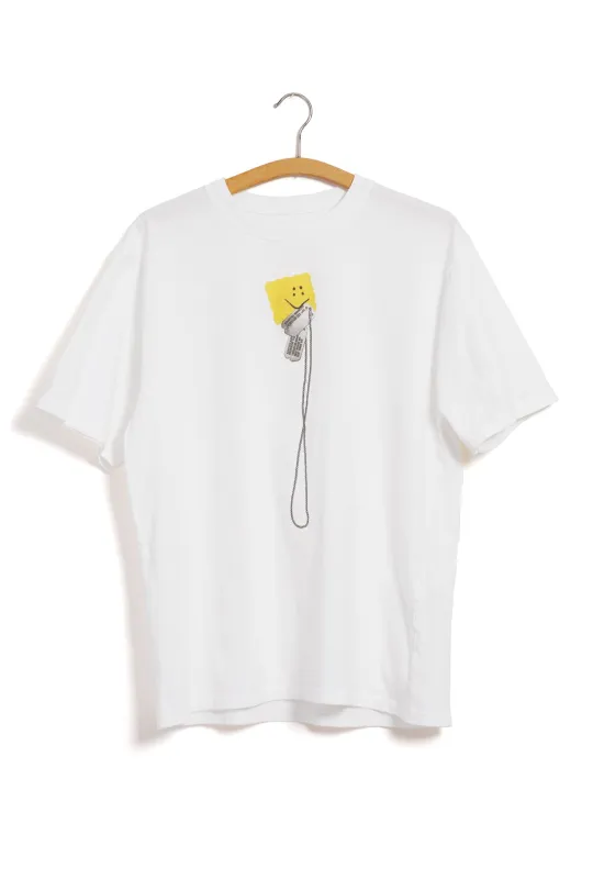 PECKISH DOGTAG | 20oz T-shirt | White made by Kapital