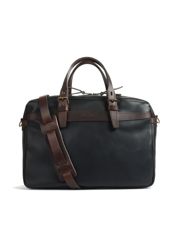 LEDGER | Liscio Vegetable Tanned Leather Business Bag | Black made by Bleu de Chauffe