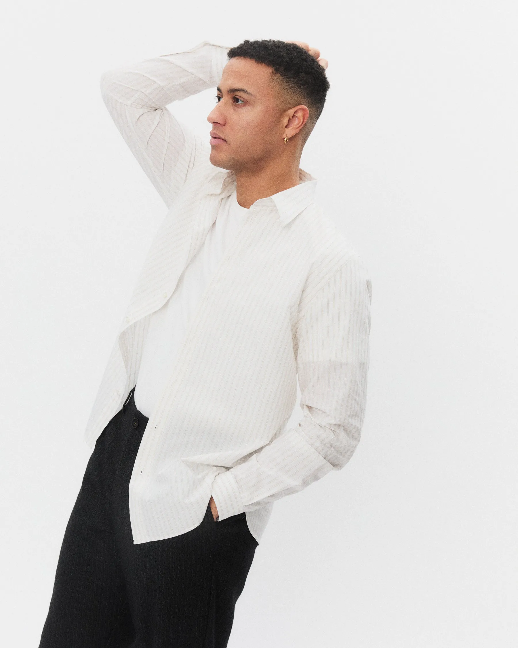HENRI 32-21-9 | Classic Shirt | Yellow Stripes sold by Hansen Garments product image thumbnail 3