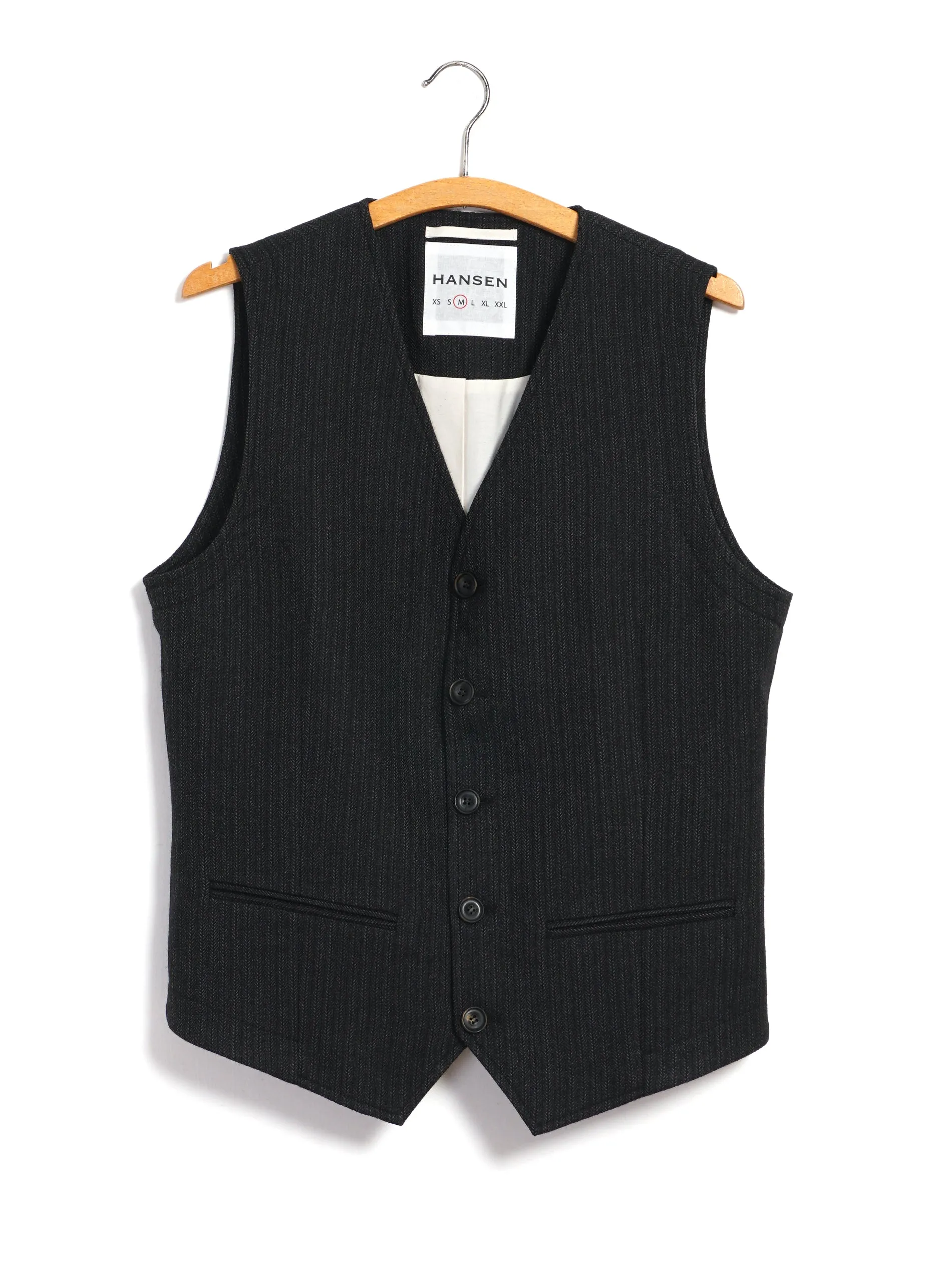 DANIEL 32-63-5 | Classic Waistcoat | Charcoal Stripes sold by Hansen Garments