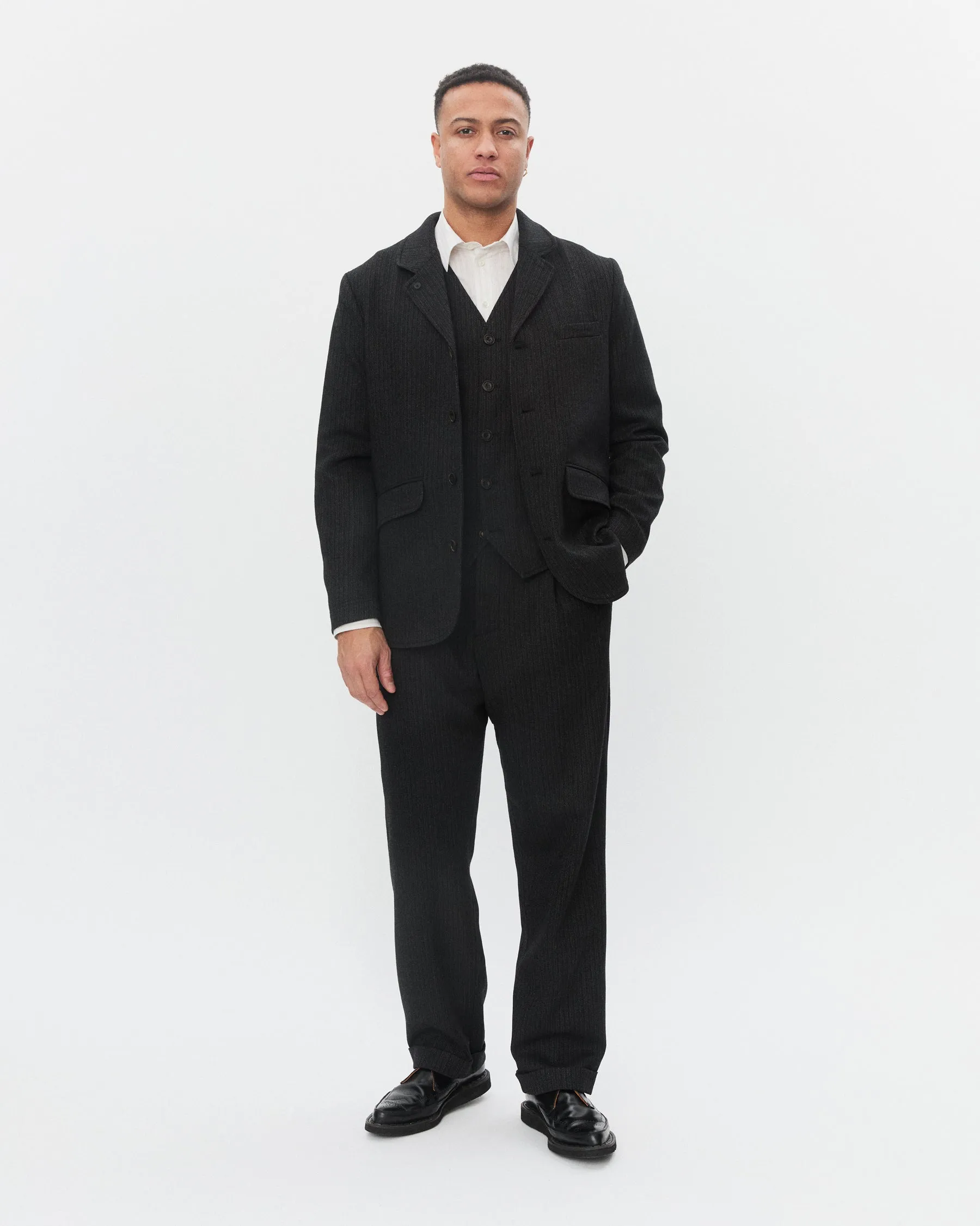 DANIEL 32-63-5 | Classic Waistcoat | Charcoal Stripes sold by Hansen Garments product image thumbnail 2