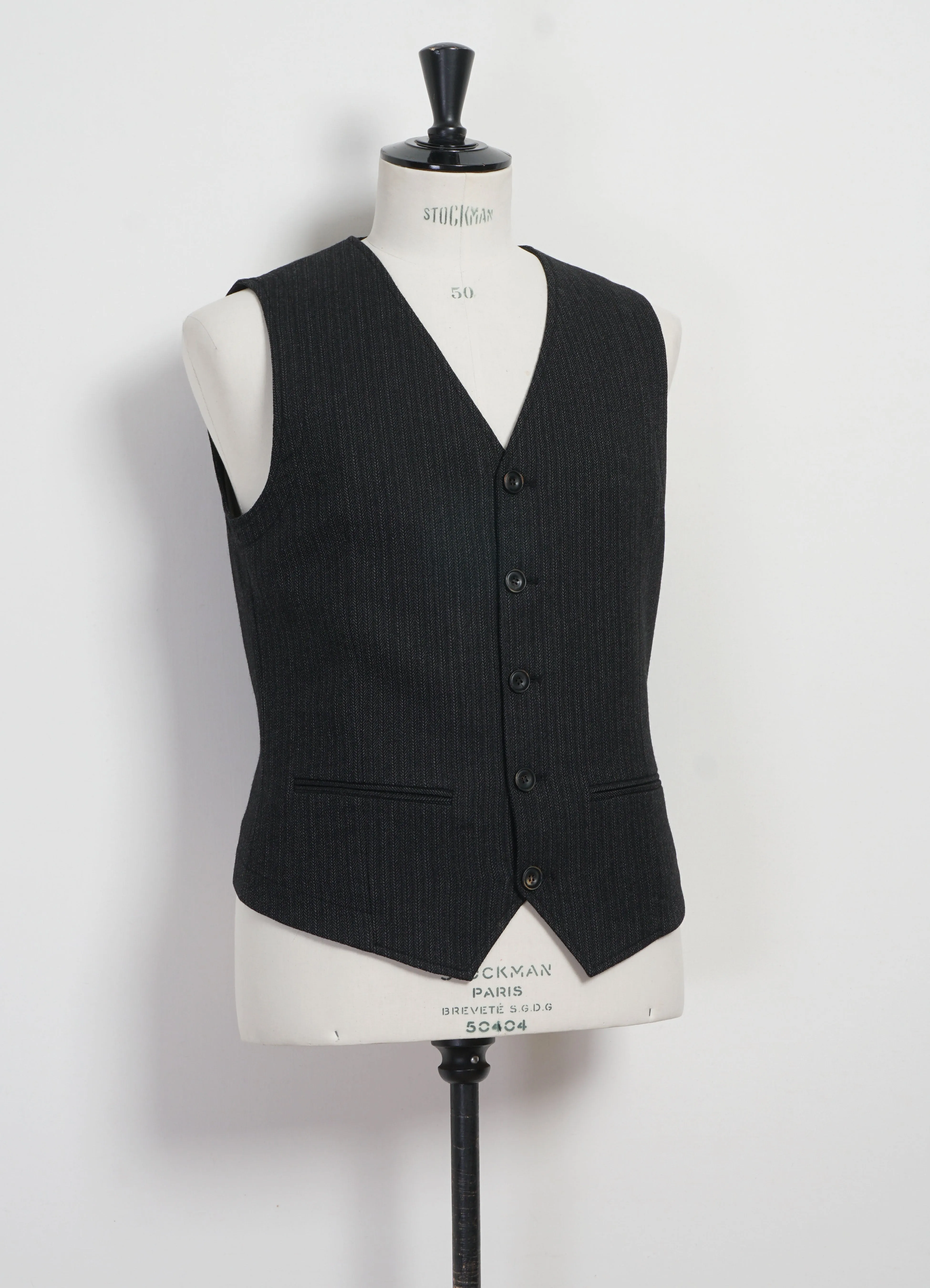 DANIEL 32-63-5 | Classic Waistcoat | Charcoal Stripes sold by Hansen Garments product image thumbnail 4