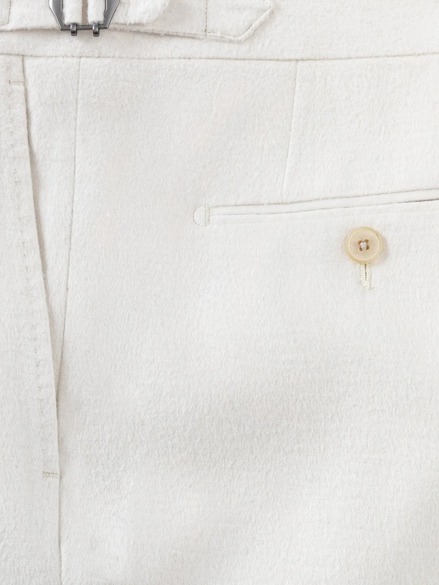 Ivory Wool Silk Trousers (Wide Fit) sold by Grand Lè Mar product image thumbnail 5