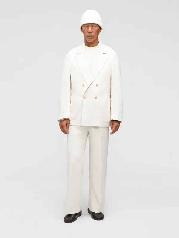 Ivory Wool Silk Suit (Casual Fit) sold by Grand Lè Mar