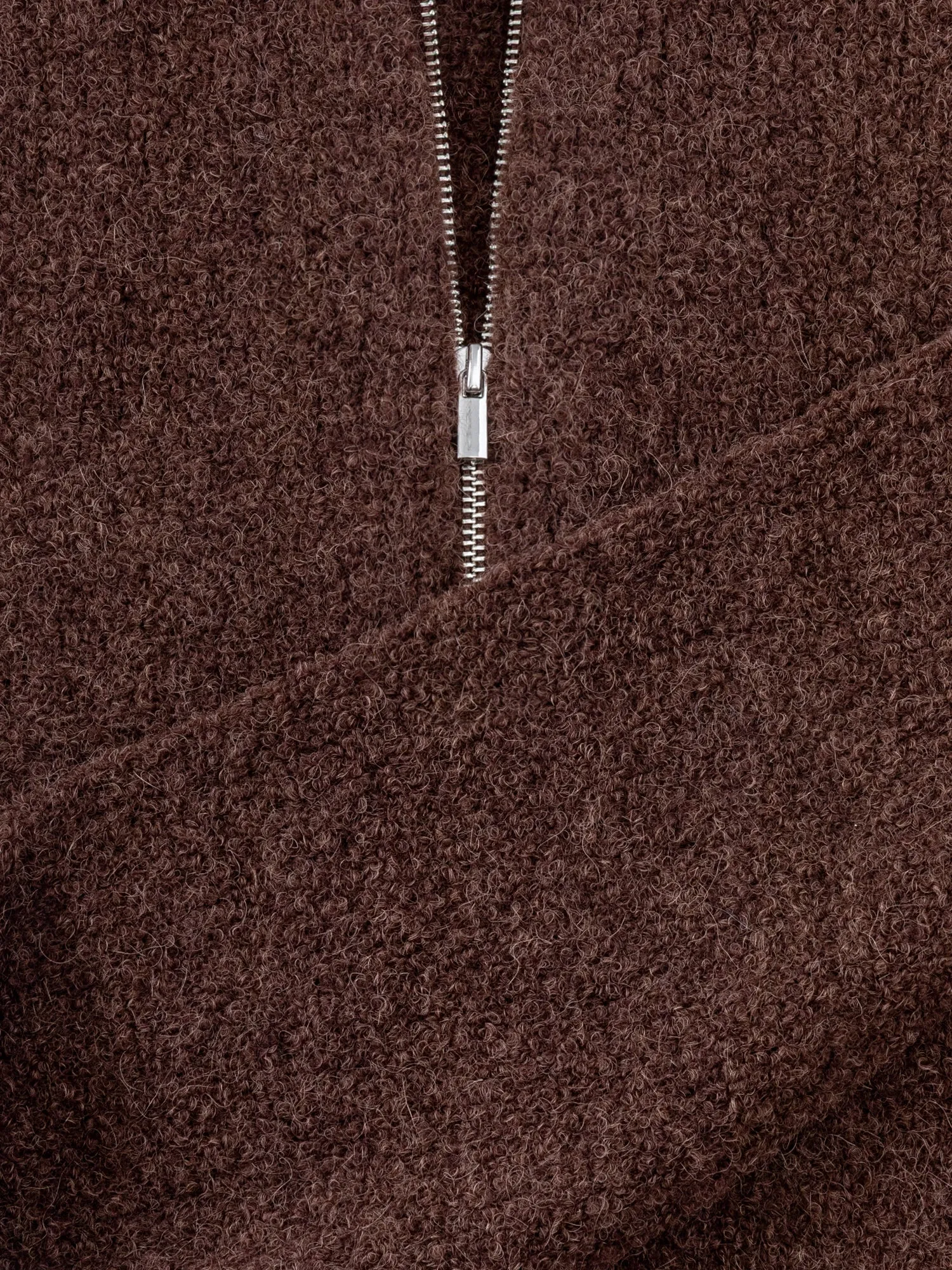 Brown Bouclé Half Zip sold by Grand Lè Mar product image thumbnail 5