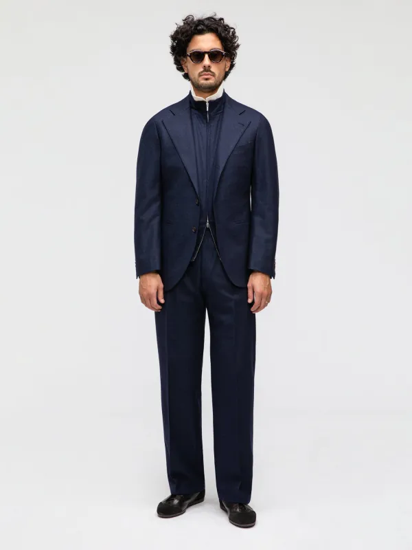 Navy Flannel Wool Suit (SB) sold by Grand Lè Mar