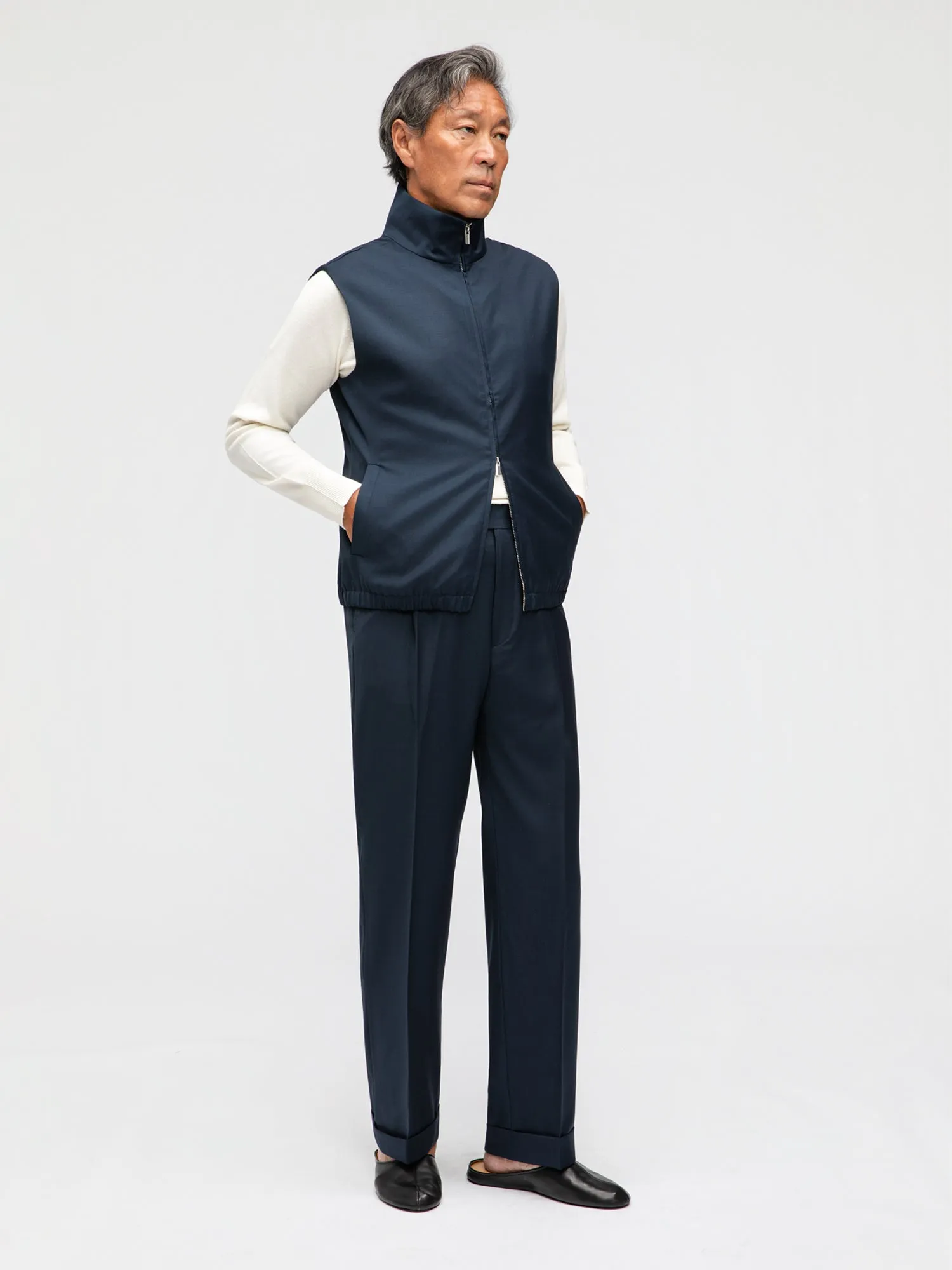Navy Wool Vest sold by Grand Lè Mar product image thumbnail 3