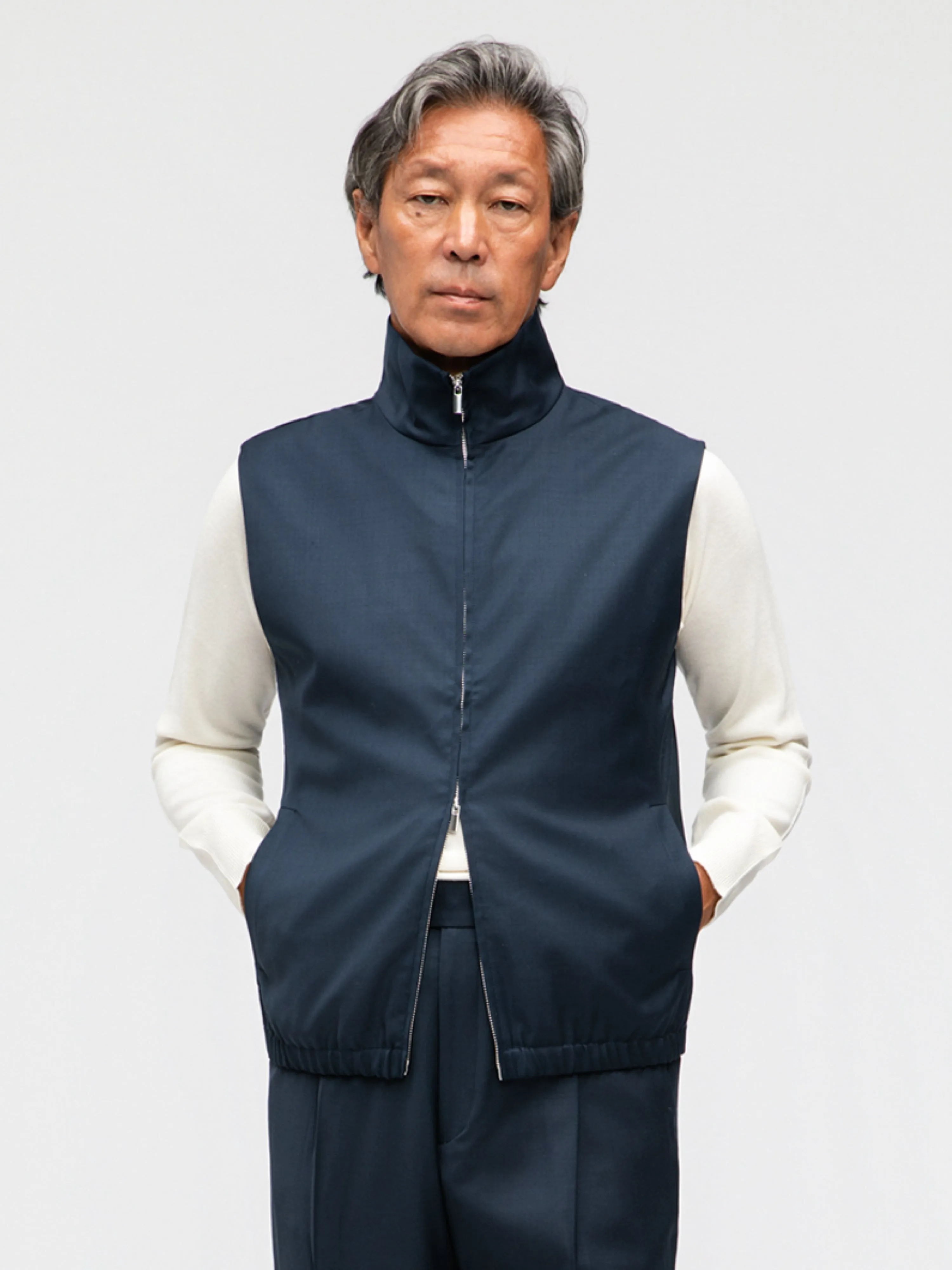 Navy Wool Vest sold by Grand Lè Mar product image thumbnail 4