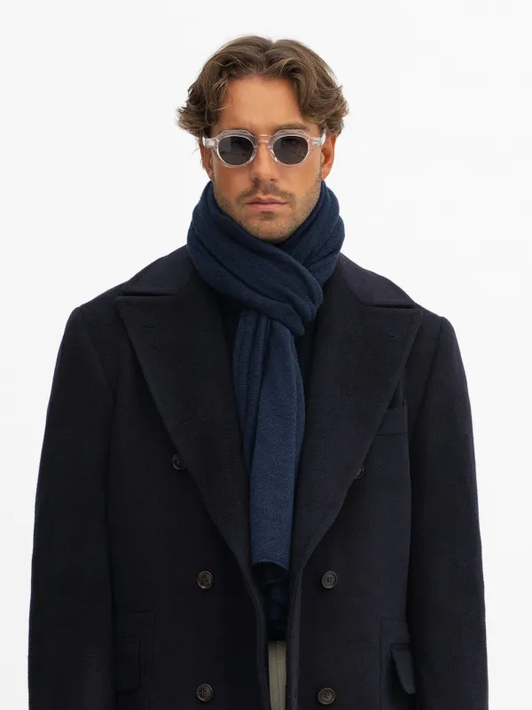 Navy Cashmere Scarf sold by Grand Lè Mar