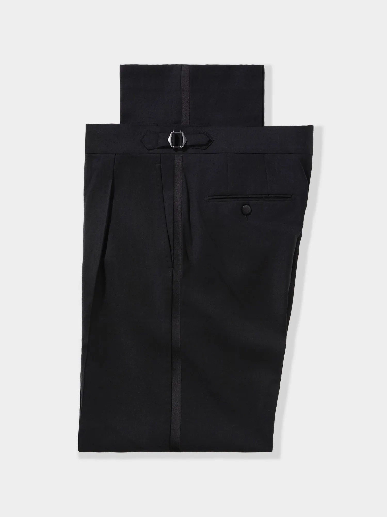Black Wool Tuxedo Trousers (Wide Fit) sold by Grand Lè Mar product image thumbnail 2