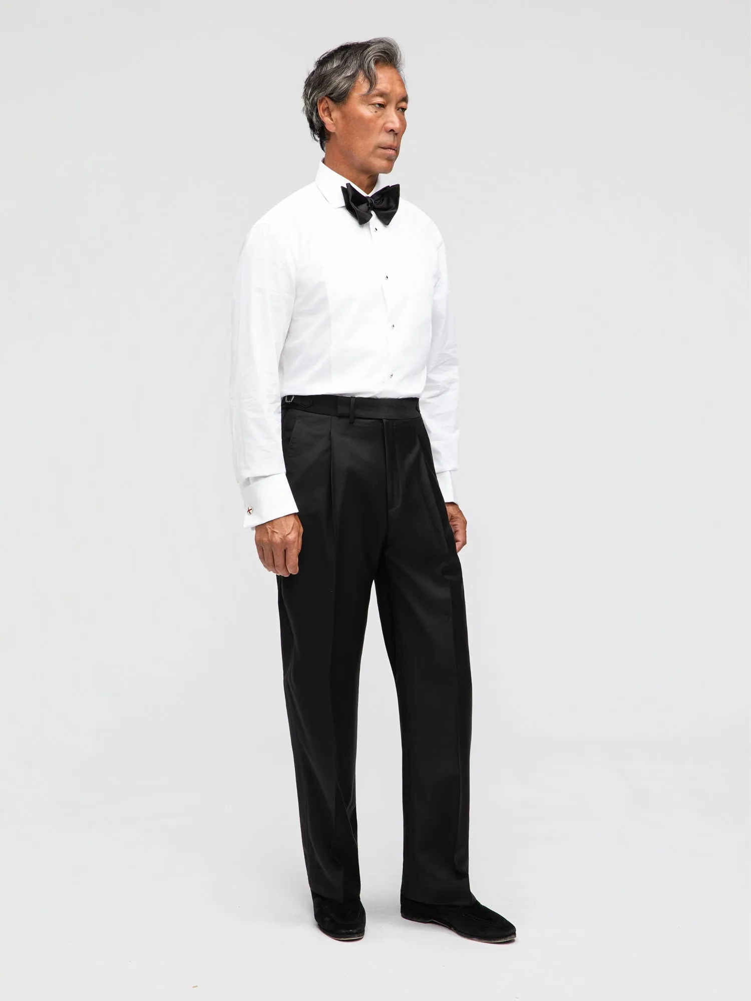 Black Wool Tuxedo Trousers (Wide Fit) sold by Grand Lè Mar product image thumbnail 3