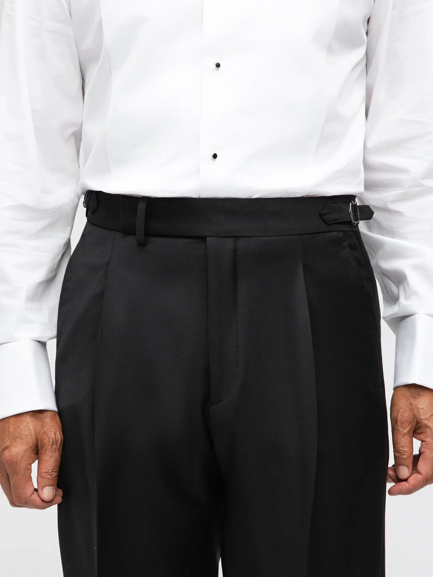 Black Wool Tuxedo Trousers (Wide Fit) sold by Grand Lè Mar product image thumbnail 4