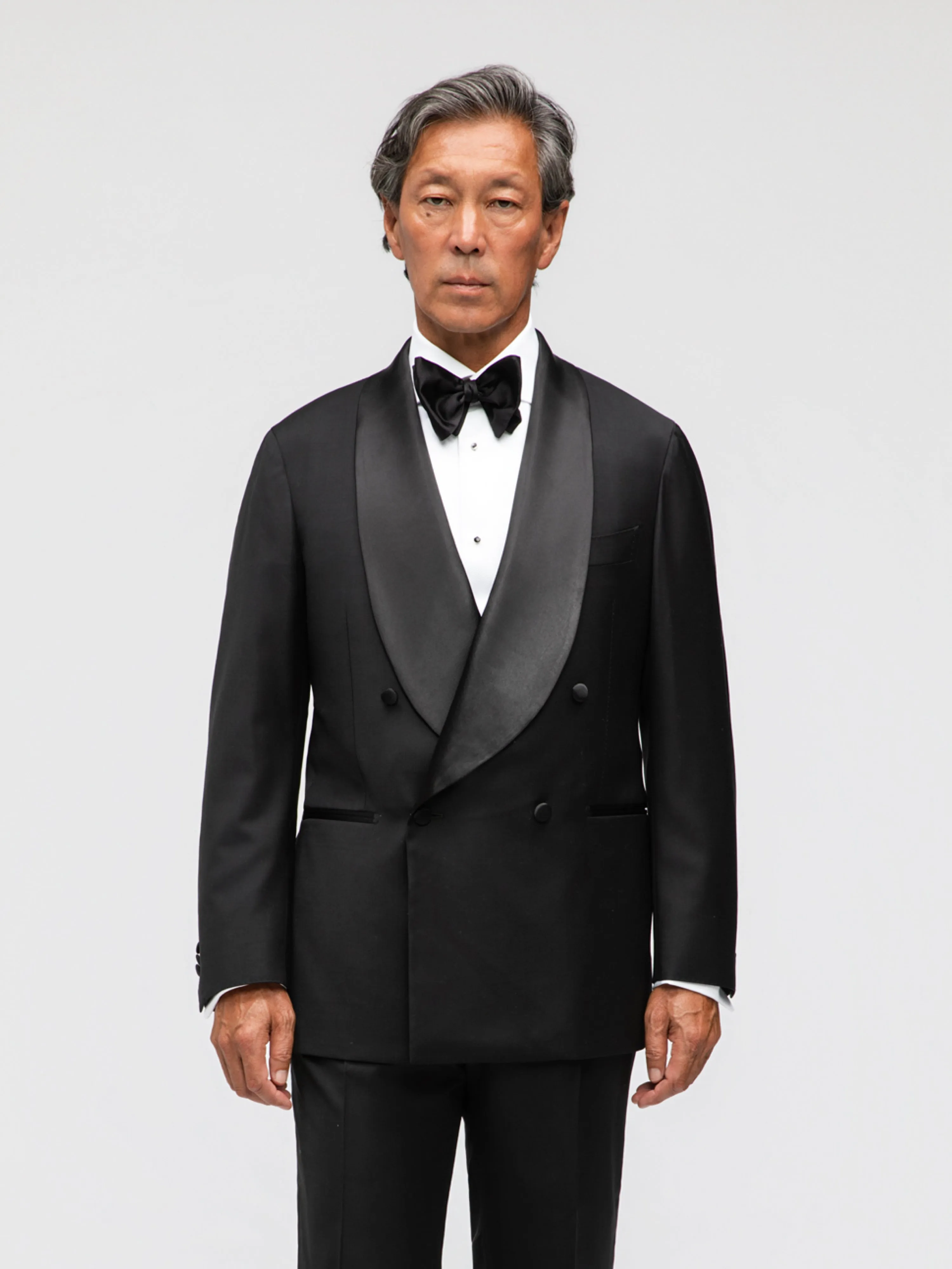 Black Wool Tuxedo Jacket (DB Shawl) sold by Grand Lè Mar