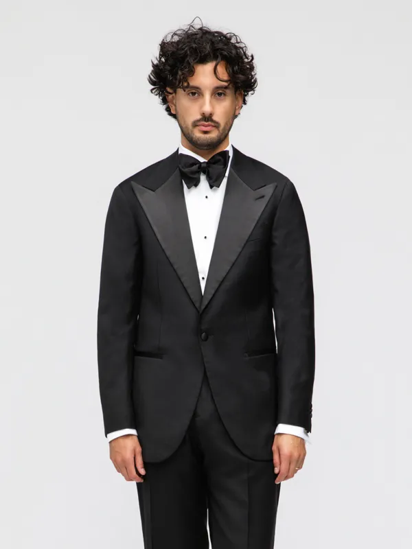 Black Wool Tuxedo Jacket (SB) made by Grand Lè Mar