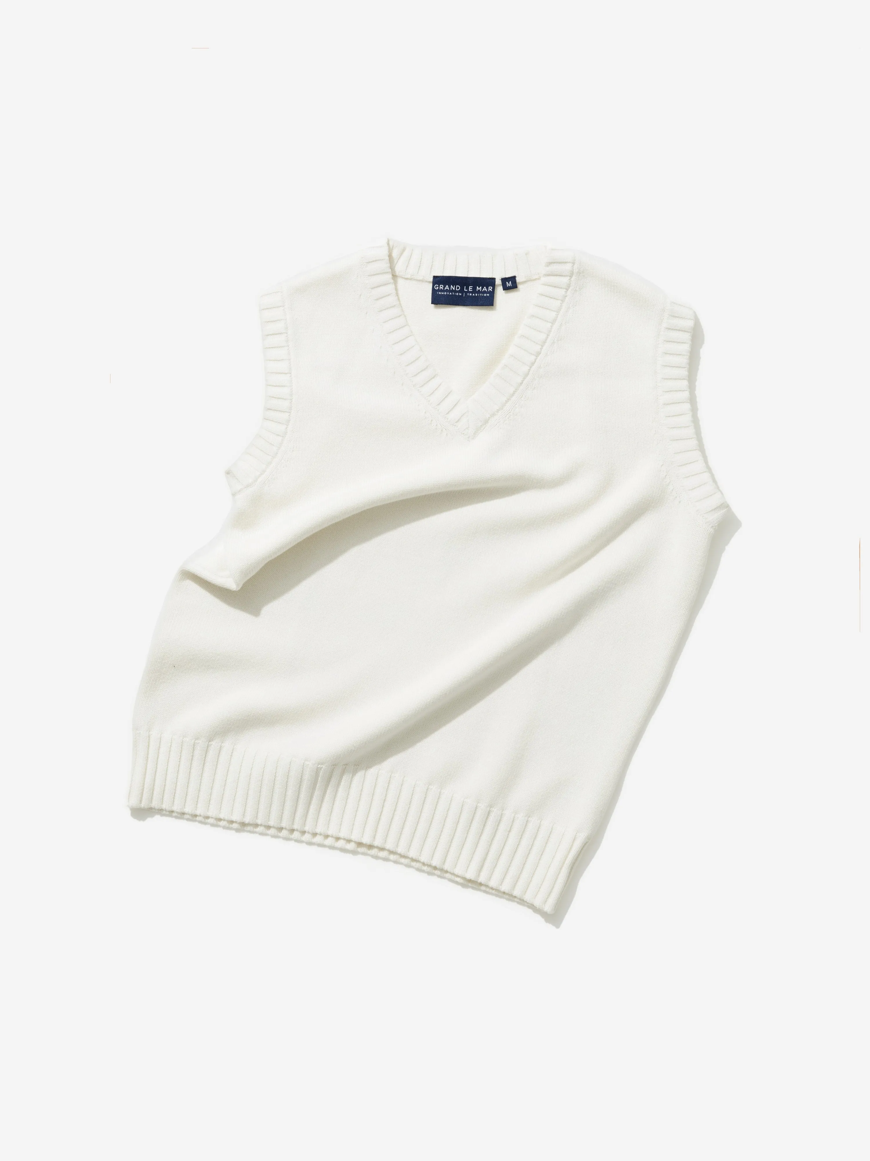 Ivory Cotton Silk V-Neck Vest sold by Grand Lè Mar product image thumbnail 2