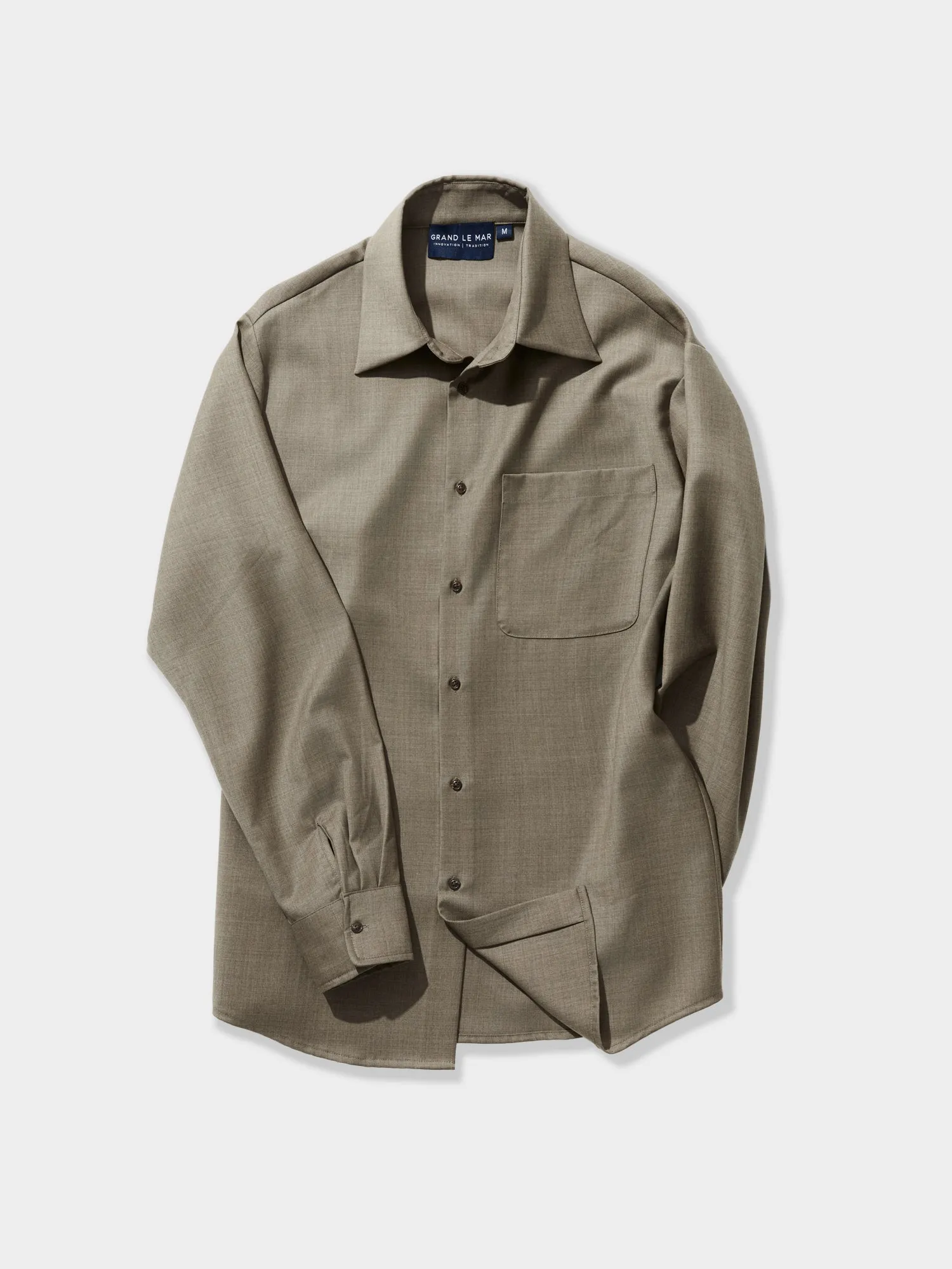Taupe Wool Shirt sold by Grand Lè Mar product image thumbnail 2