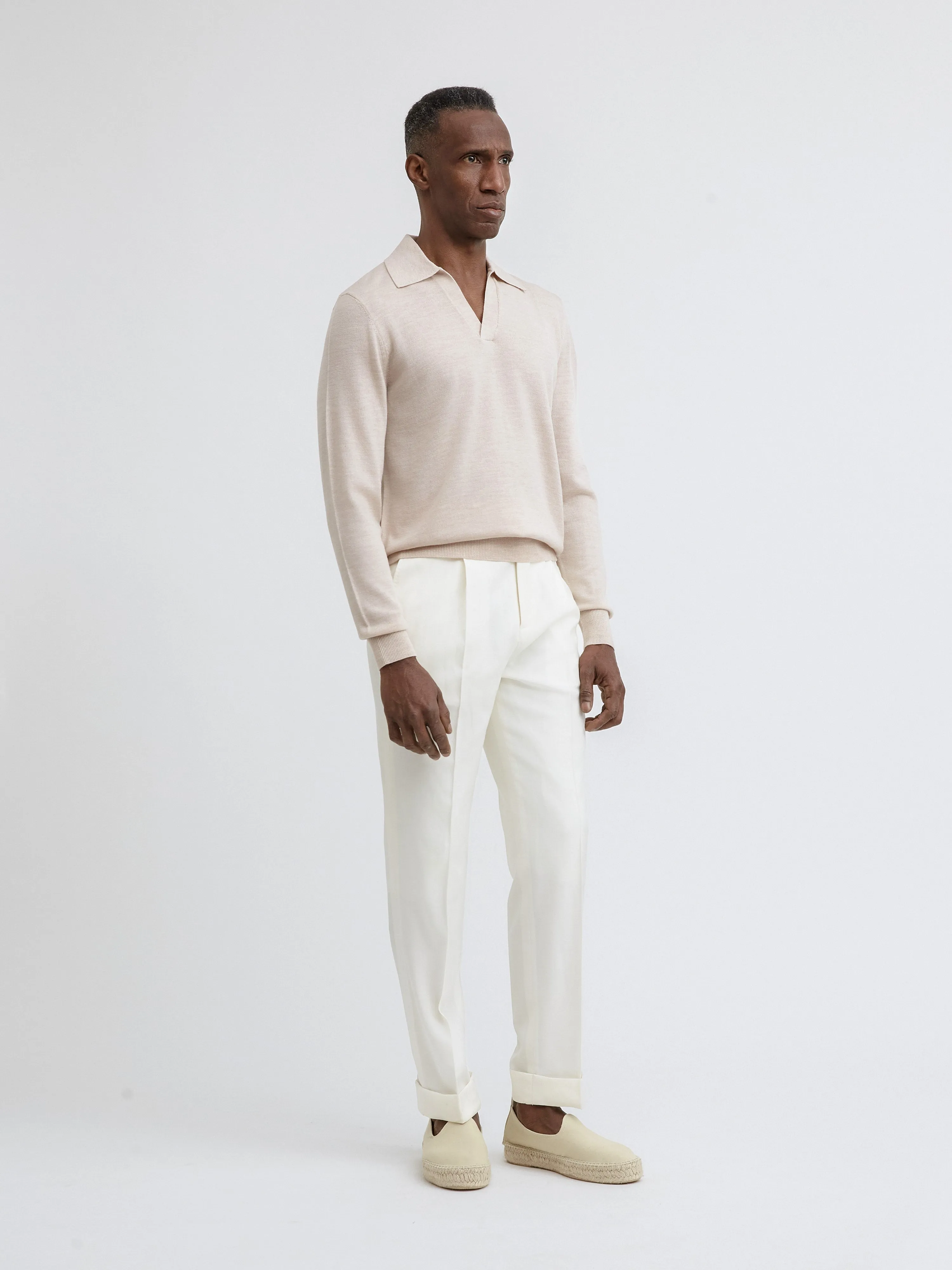 Beige Merino Wool Polo sold by Grand Lè Mar product image thumbnail 3