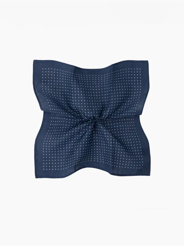 Navy Dots Pocket Square sold by Grand Lè Mar