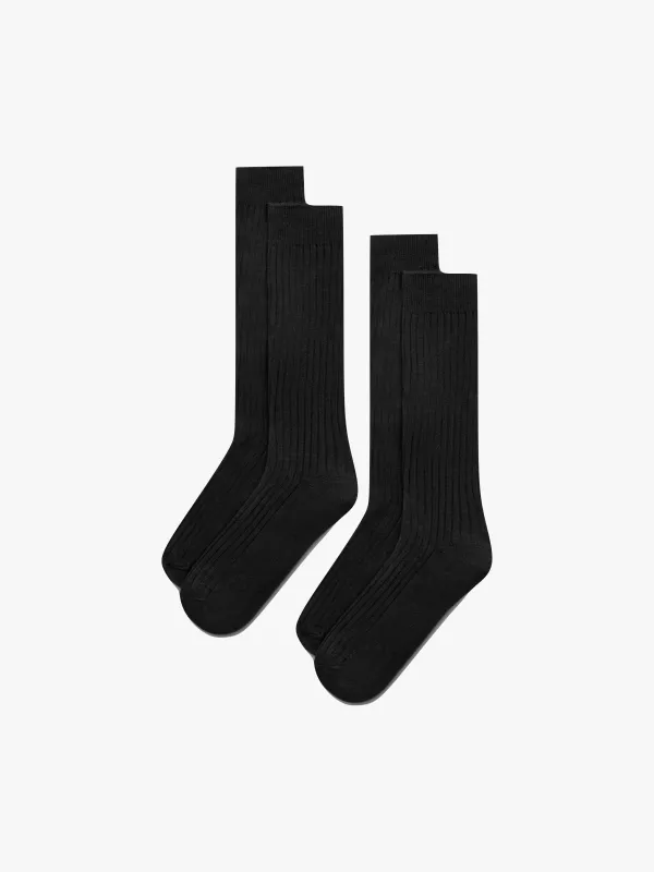 Black Ribbed Socks (2-pack) sold by Grand Lè Mar