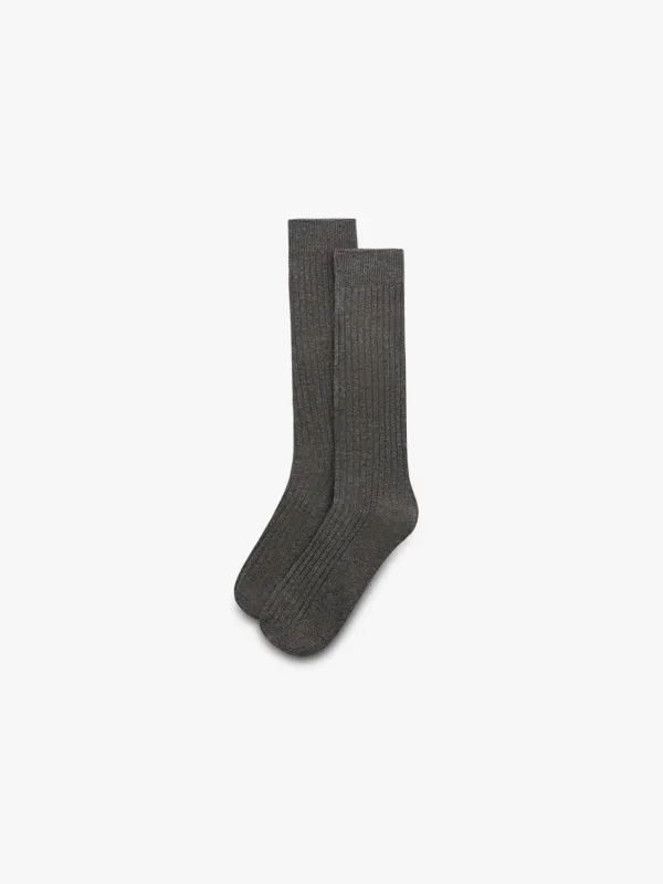 Grey Ribbed Socks sold by Grand Lè Mar