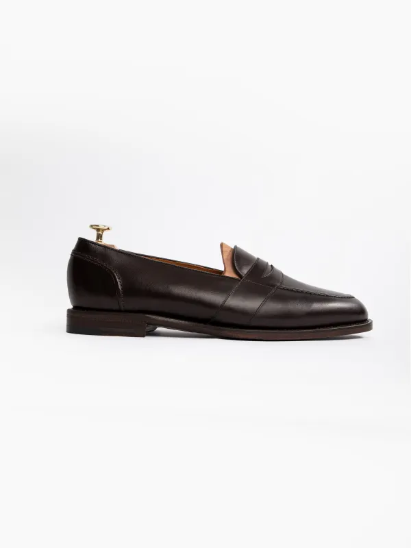 Penny Loafers Dark Brown Calf sold by Grand Lè Mar