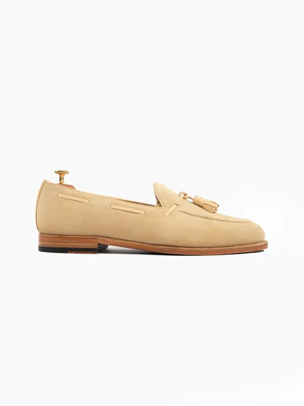 Tassel Loafers Sand Suede sold by Grand Lè Mar