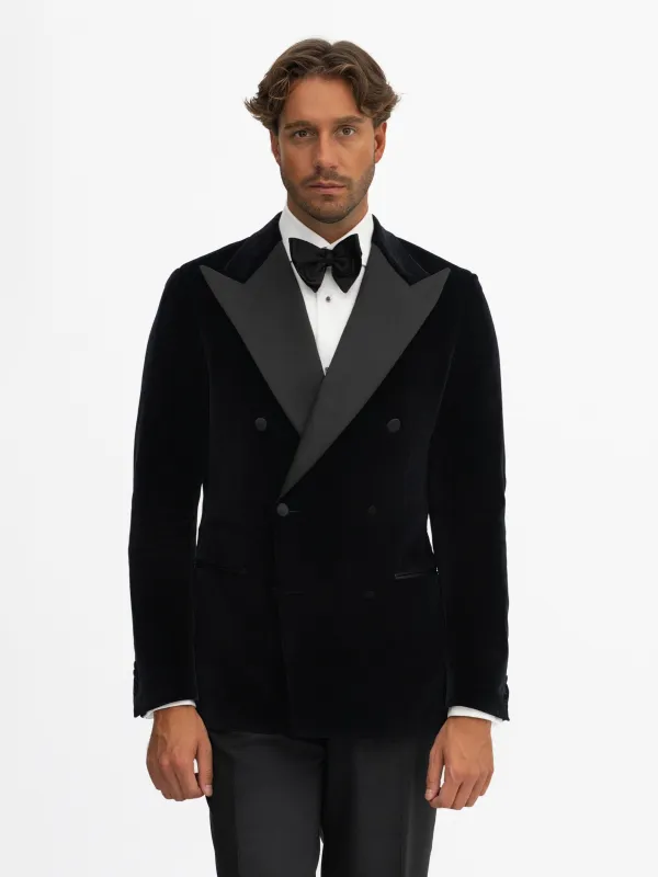 Black Velvet Tuxedo Jacket sold by Grand Lè Mar