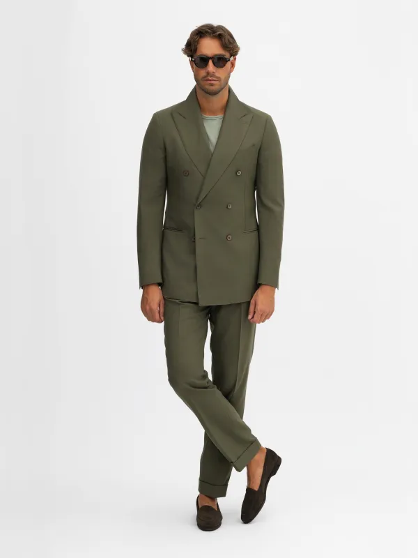 Khaki Green Wool Suit sold by Grand Lè Mar