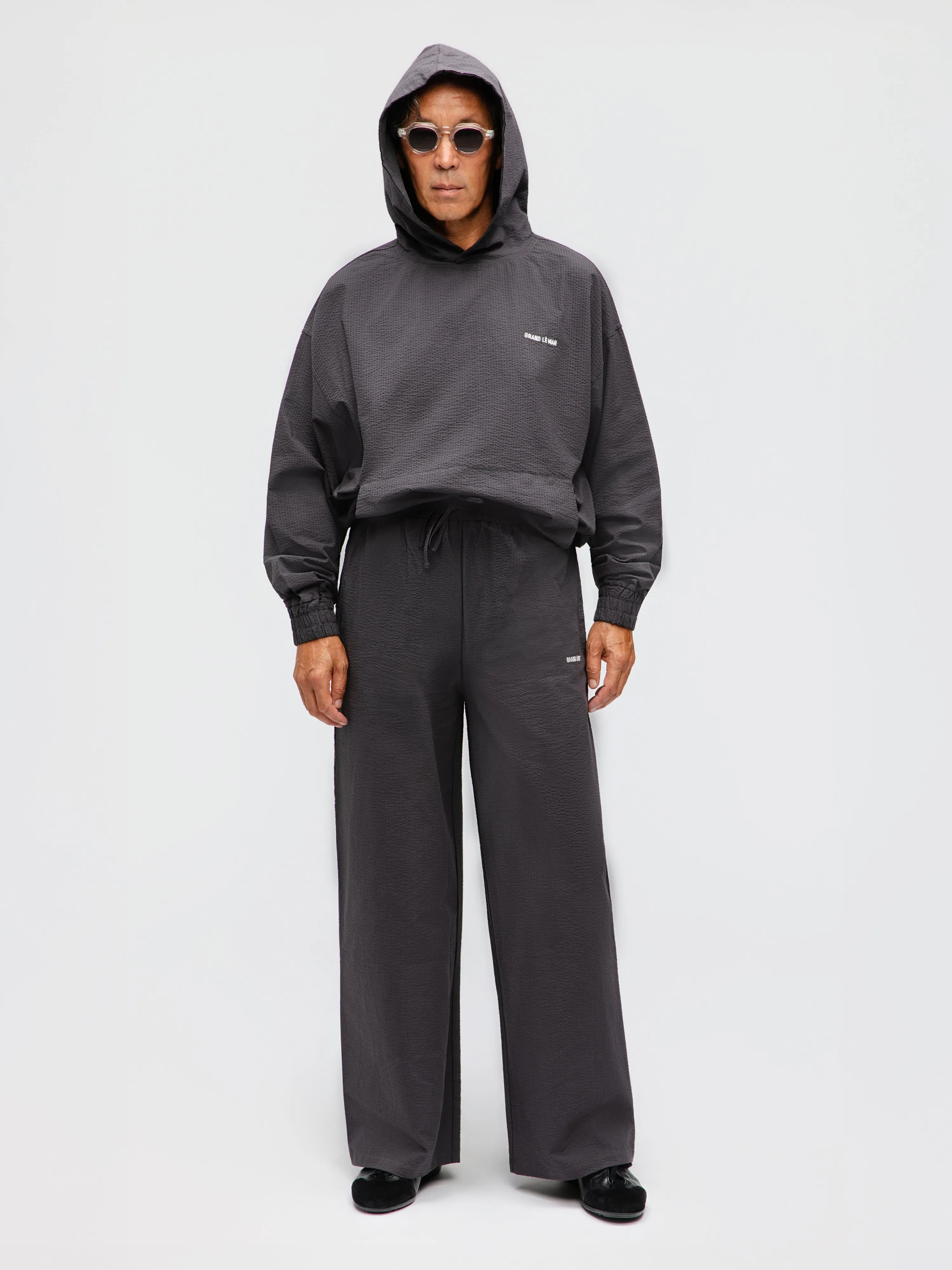 Dark Grey Seersucker Cotton Set sold by Grand Lè Mar