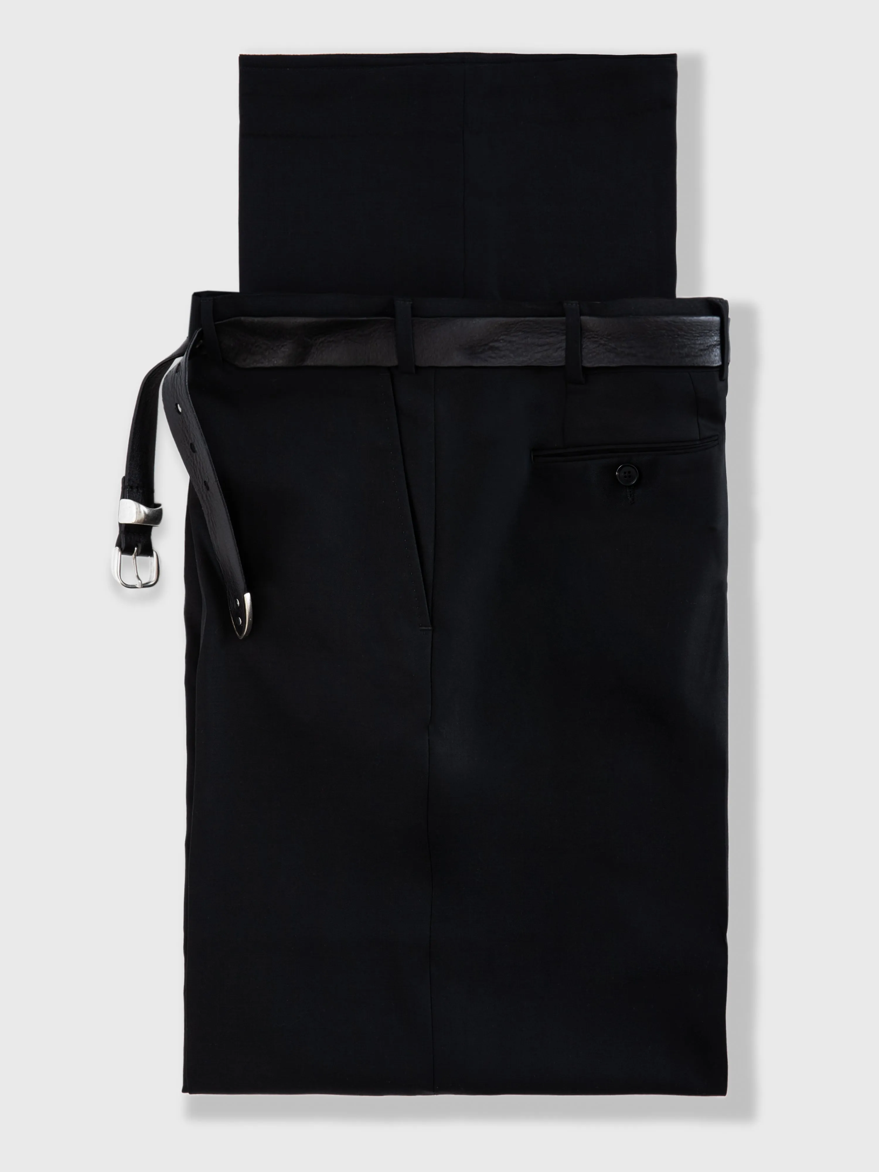 Black Wool Belt Trousers (Wide Fit) sold by Grand Lè Mar product image thumbnail 2