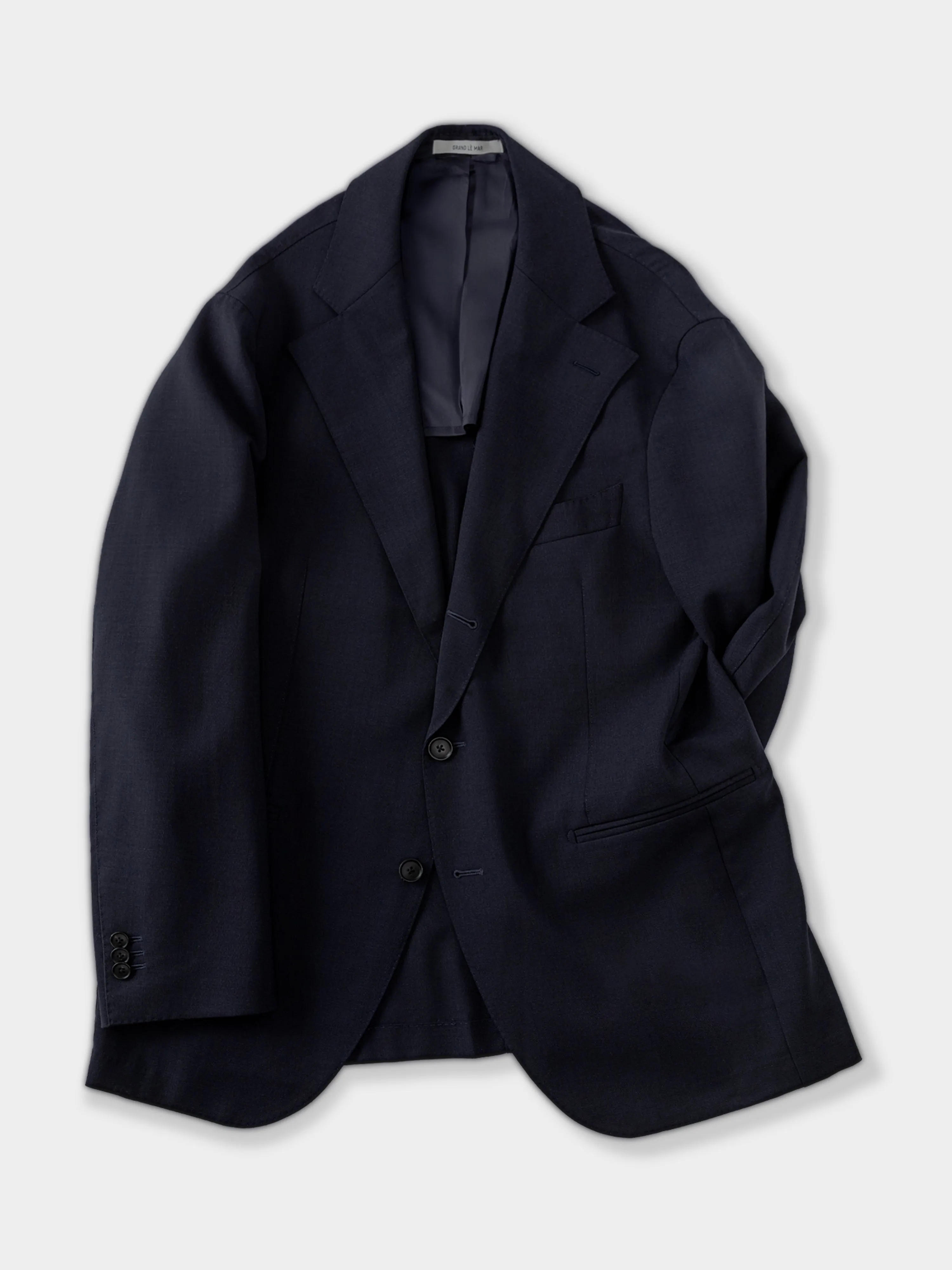 Navy High Twist Wool Suit (SB) sold by Grand Lè Mar product image thumbnail 2