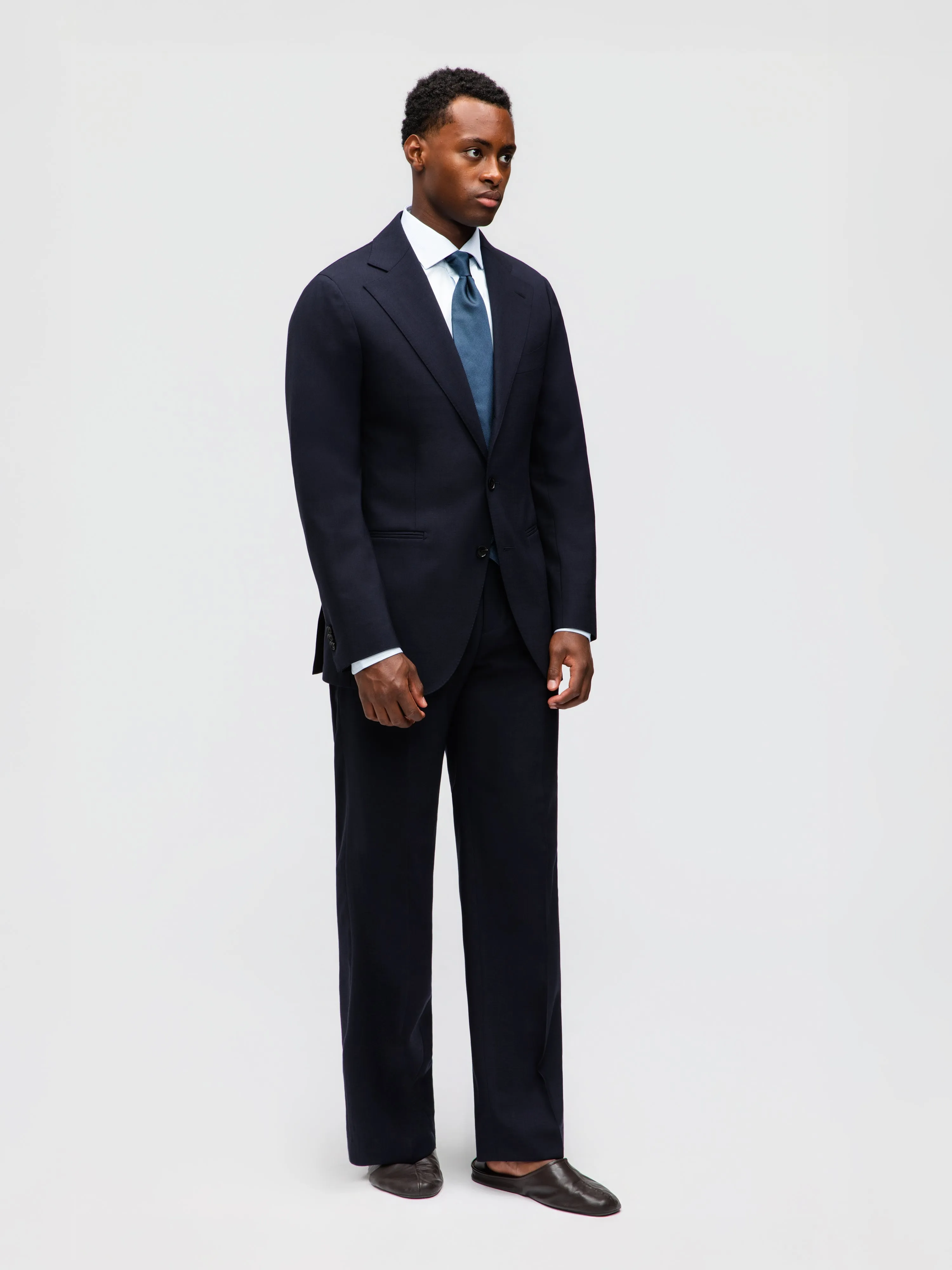 Navy High Twist Wool Suit (SB) sold by Grand Lè Mar product image thumbnail 3
