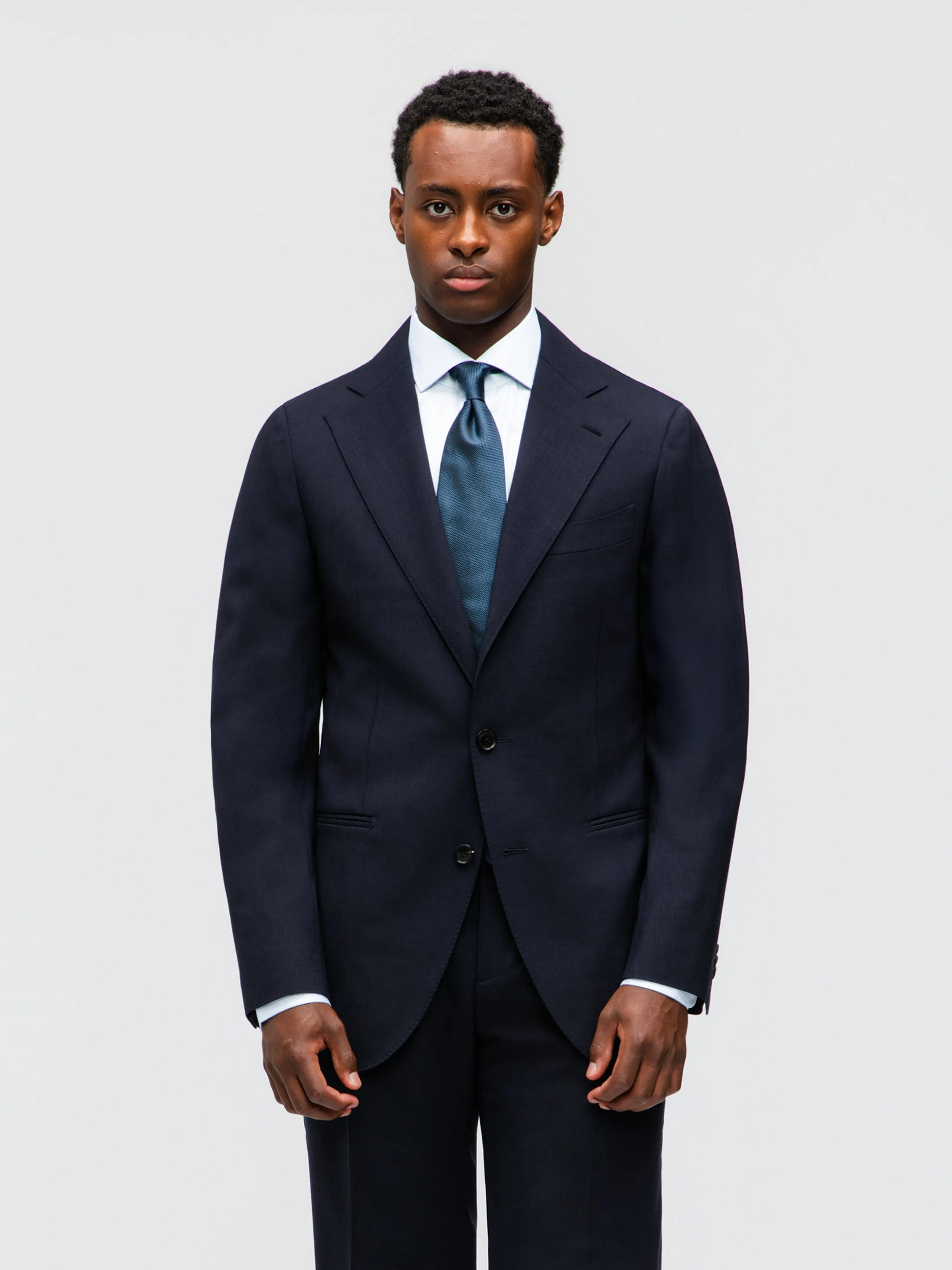 Navy High Twist Wool Suit (SB) sold by Grand Lè Mar product image thumbnail 4